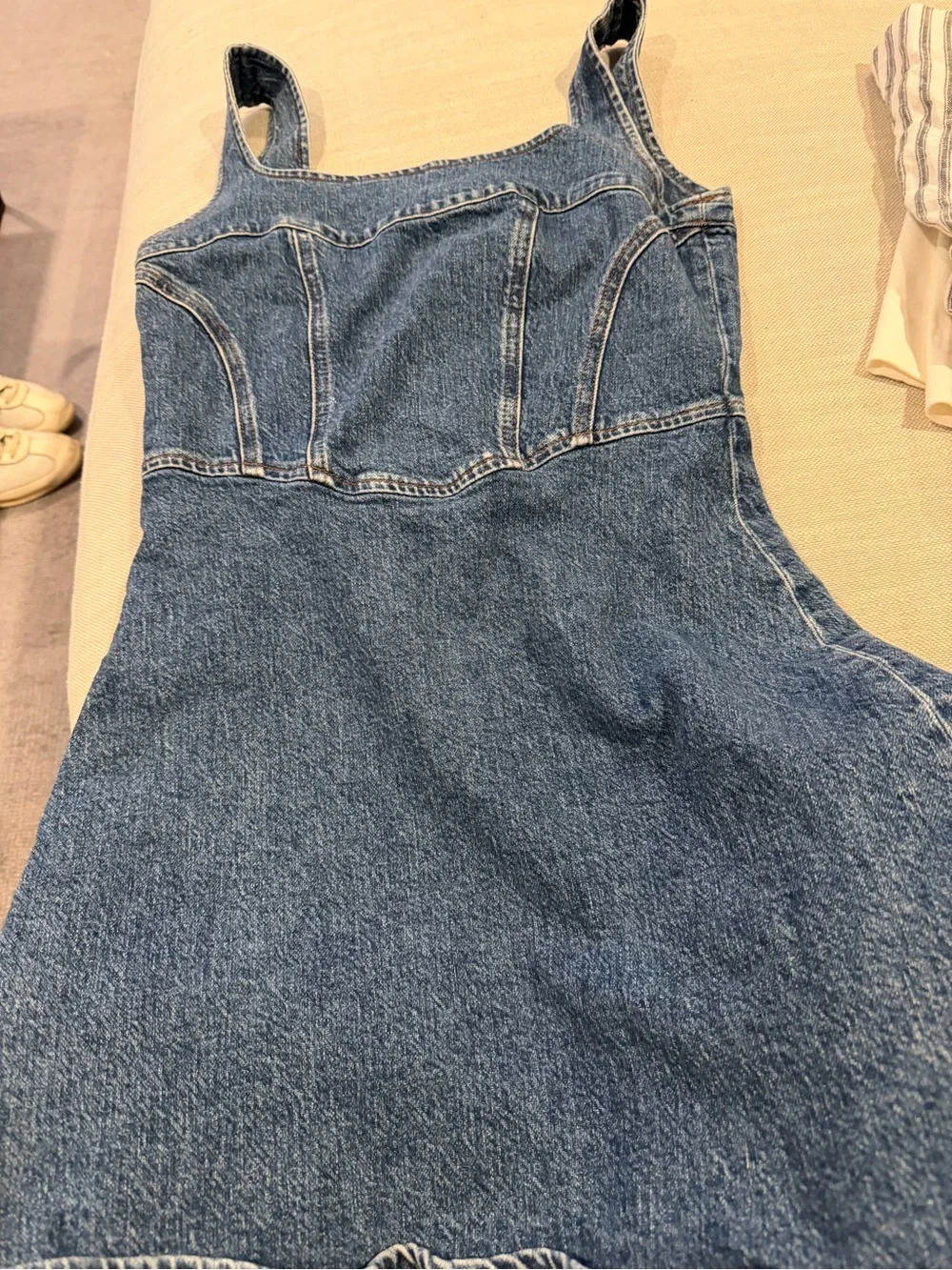 Reformation Denim Mini Dress - Blue - Picture 1 of 3